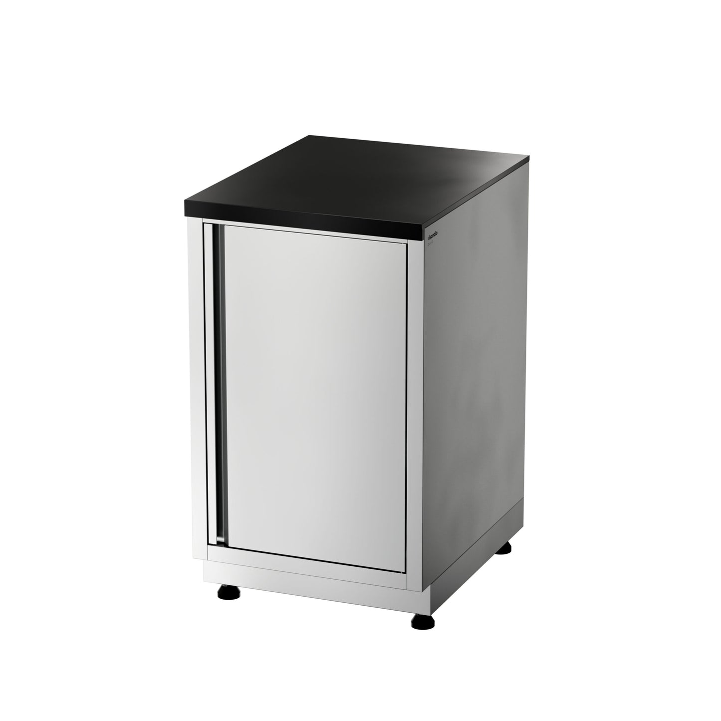 Udekøkkenmodul i rustfrit stål med skab