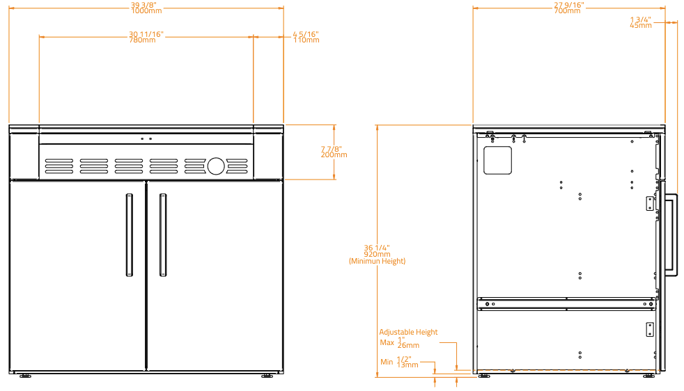 Brabura modul til indbygningsgrill (100 cm)