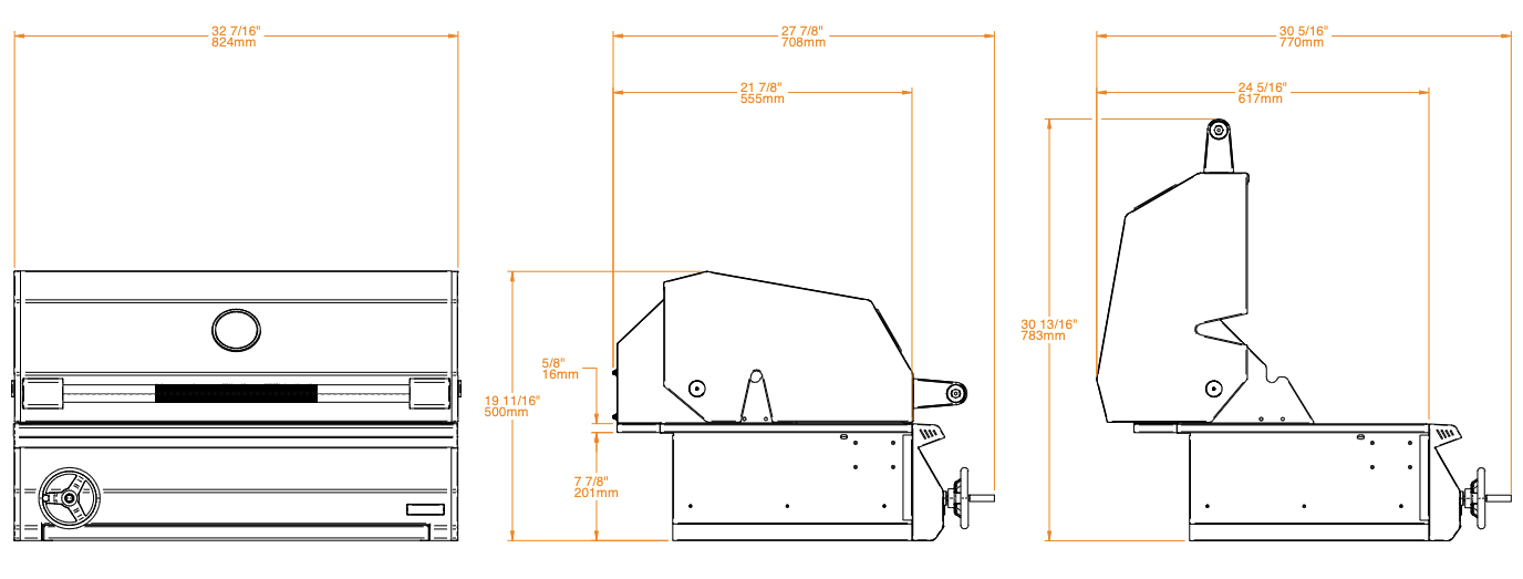 Ember 800 kulgrill til indbygning