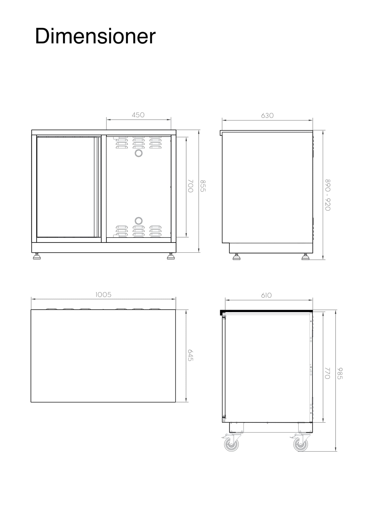 Mobilt udekøkken i rustfrit stål med kogeplade og opbevaring