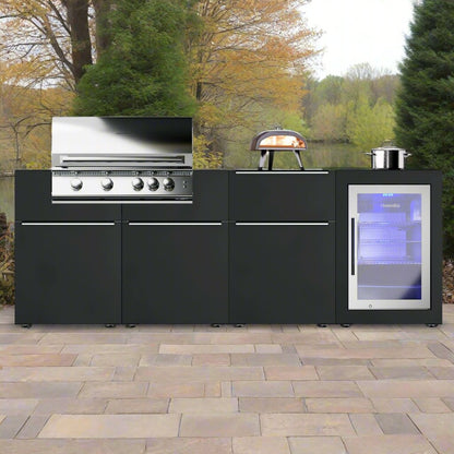 Elements 401: Stilfuldt udekøkken med gasgrill, køleskab og induktionskogeplade