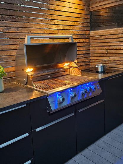 Elements 401: Stilfuldt udekøkken med gasgrill, køleskab og induktionskogeplade