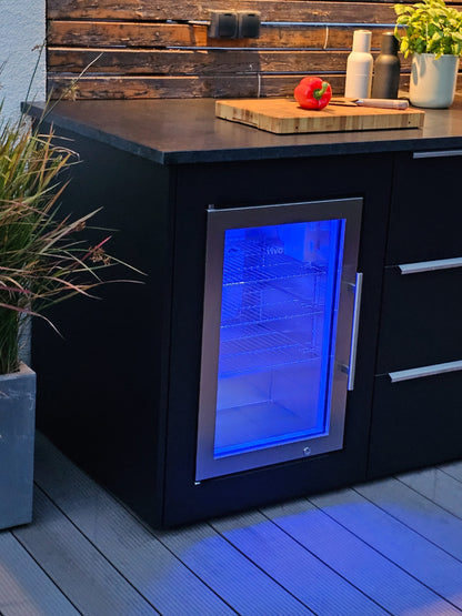 Elements 600: Stort udekøkken med køleskab, gassgrill, induktionskogeplade og vask