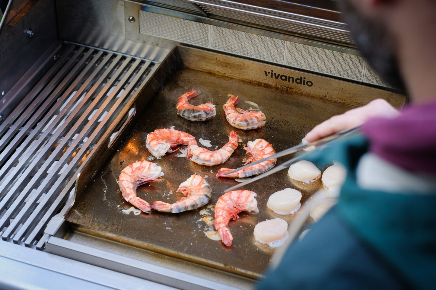Vivandio FyreX gasgrill i rustfrit stål til indbygning i Elements modul
